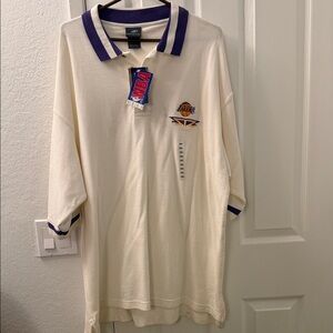 VTG 90s LAKERS Polo Men’s Size 2XL White/Purple NBA embroidered NWT